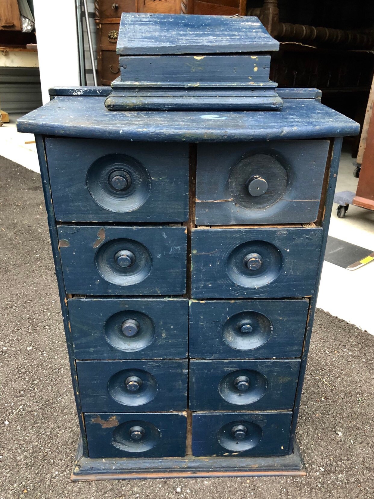 Antique Blue Apothecary Cabinet 10 Drawers 20w18w9w13d10d28h33h Shipping is Not Free Etsy