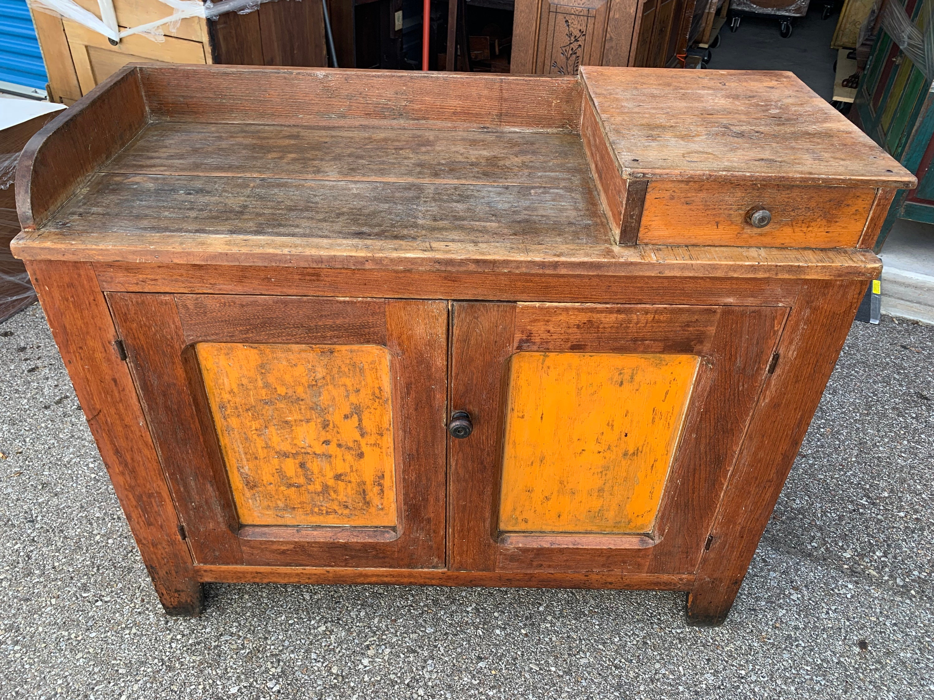 Antique Original Primitive North Carolina 1865 Hard Wood Dry Sink