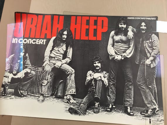 Vintage Original Uriah Heep Concert Music Poster C1970-74 Size 23