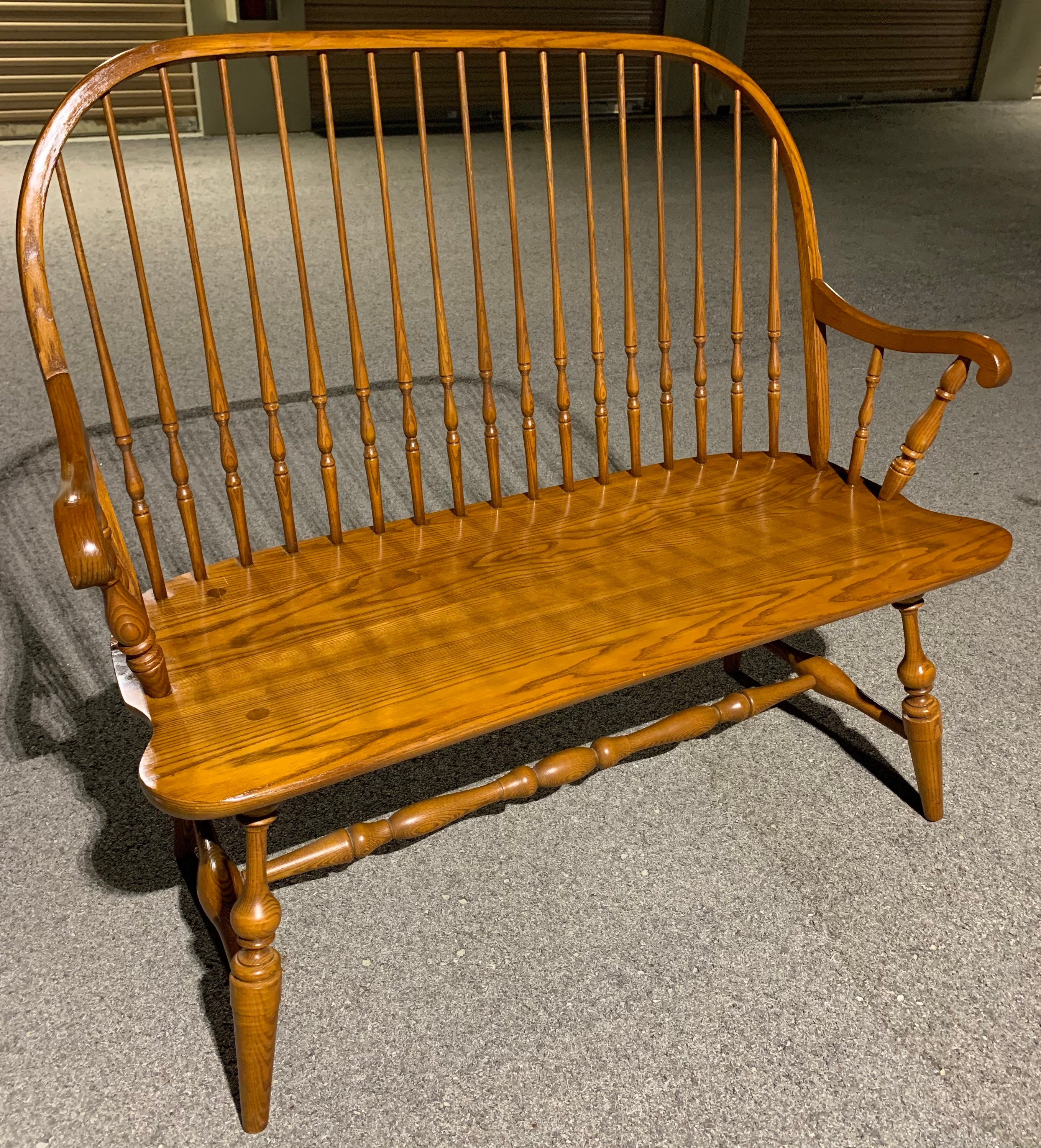 Vintage Rare Original Solid Oak Hitchcock Windsor Settee Bench 42w22d17.5h39.5h Shipping is Not Free Etsy