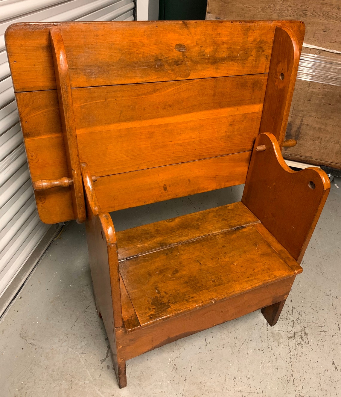 Antique Pine Hutch Table Bench Seat Smaller Size 35.5w23d28h Etsy