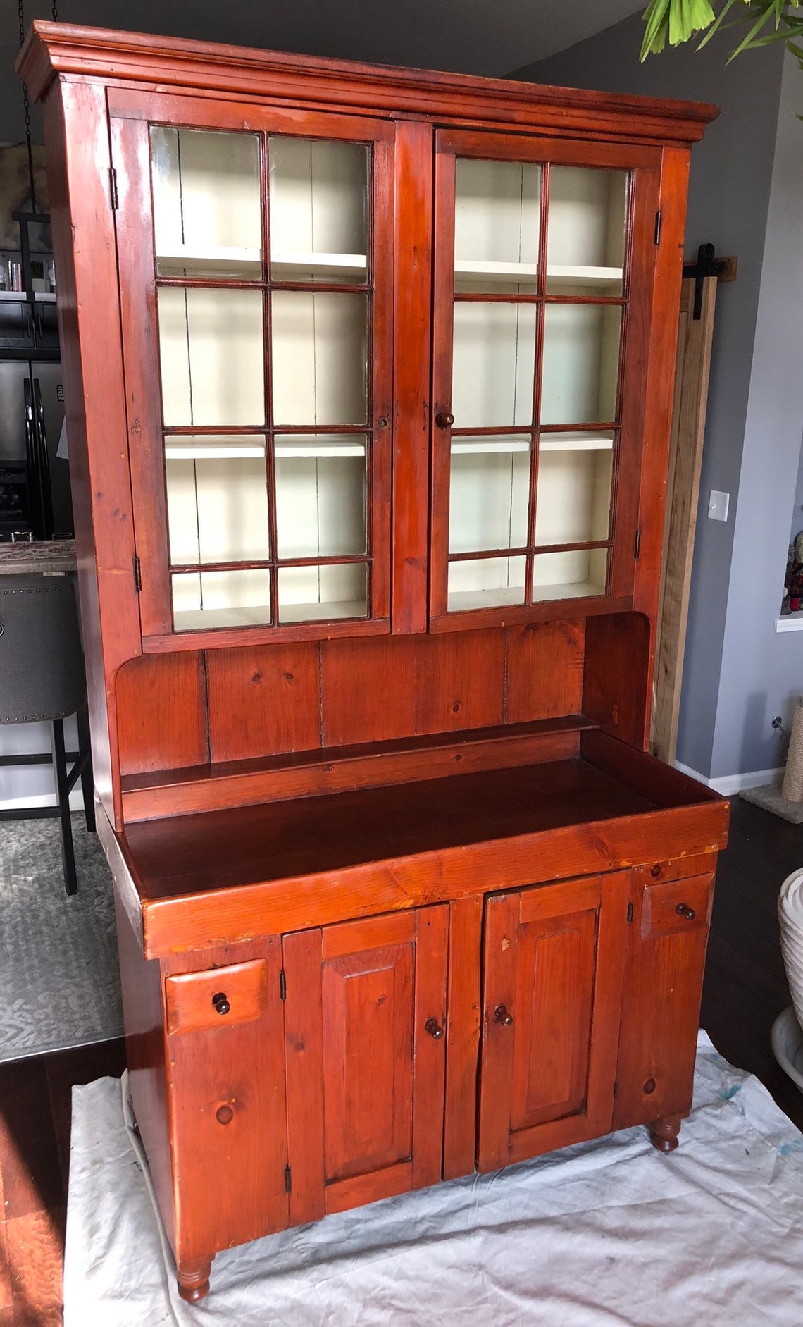 Antique 1800's PA Cupboard Top Dry Sink Soft Wood Etsy