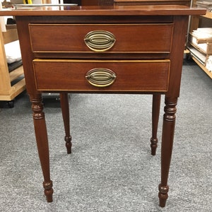 Beautiful American Sheraton walnut two drawer stand table 22w17.5d28.5h Shipping is not free