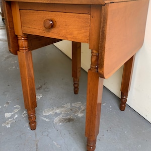 Antique New York cherry dropleaf worktable square legs 28.5h22d17w Shipping is not free