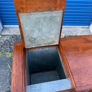 Beautiful 1905 Eddy solid Pine Refrigerator ice chest Boston Ma 35.5W20D37H Shipping is not free image 5