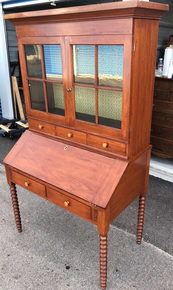 Antique Kentucky Plantation Cherry Desk Cabinet Top Etsy