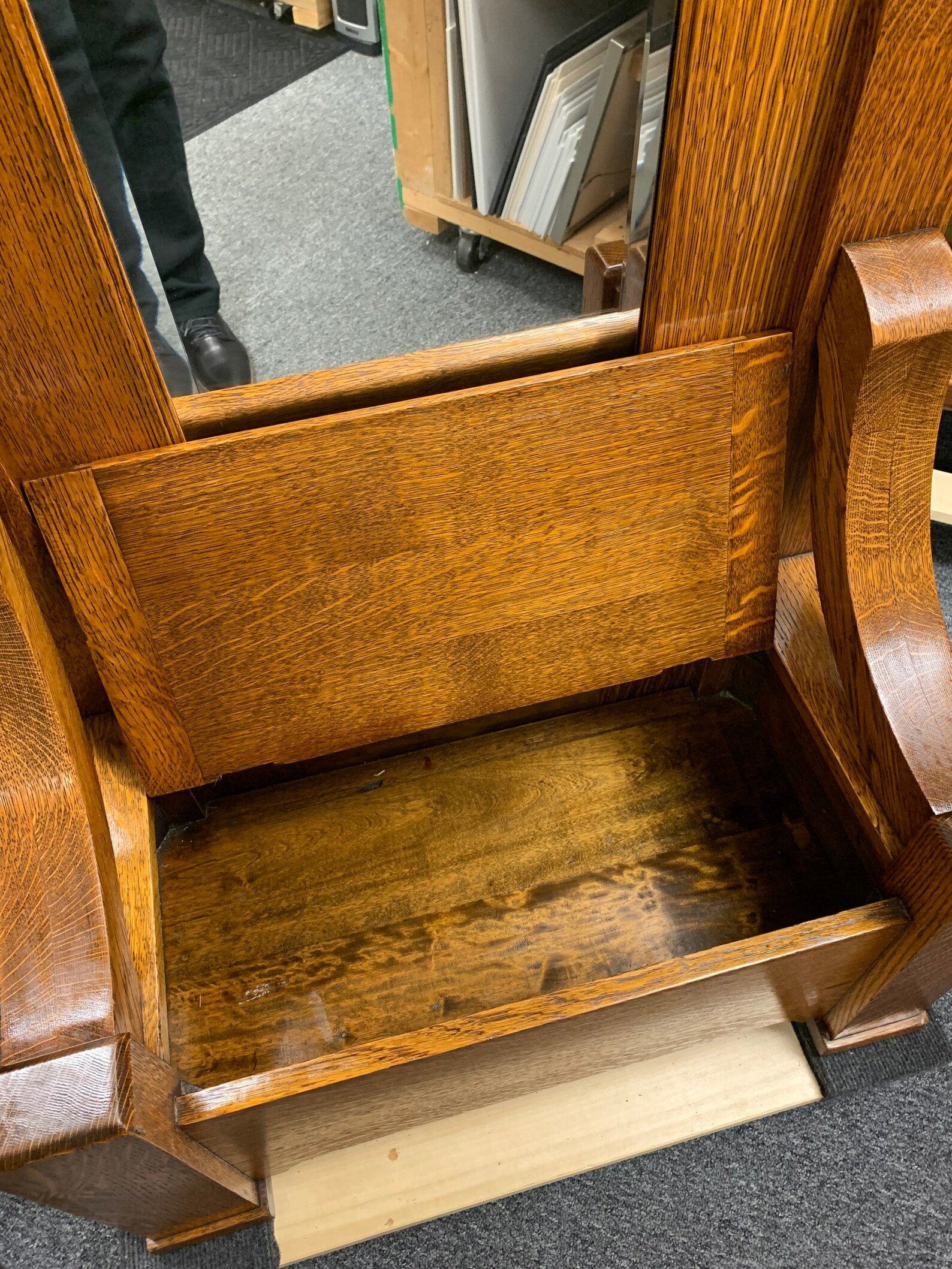 Antique Mission Oak Hall tree mirror bench 30W15D78H Shipping Etsy