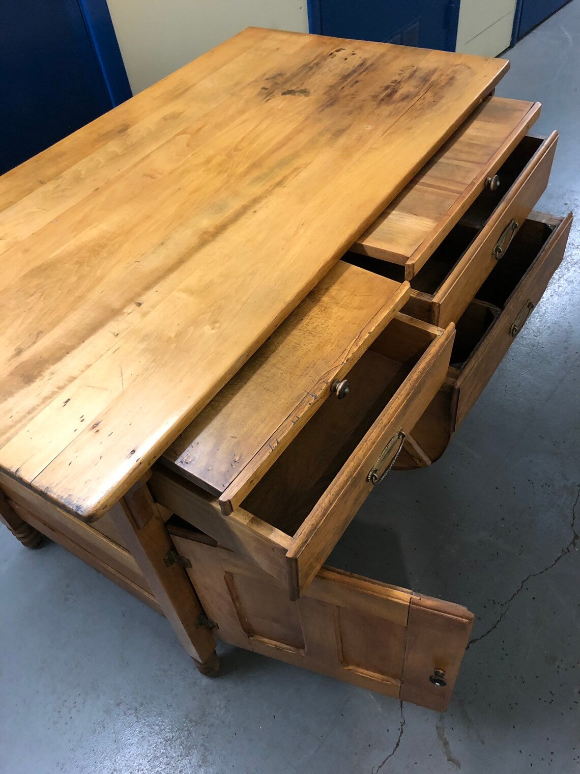 Antique oak bakers possum belly kitchen cupboard Etsy