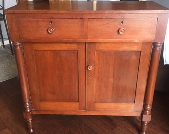 Beautiful American Walnut 1800's sideboard buffet 46.75h46.75w20d Shipping is not free