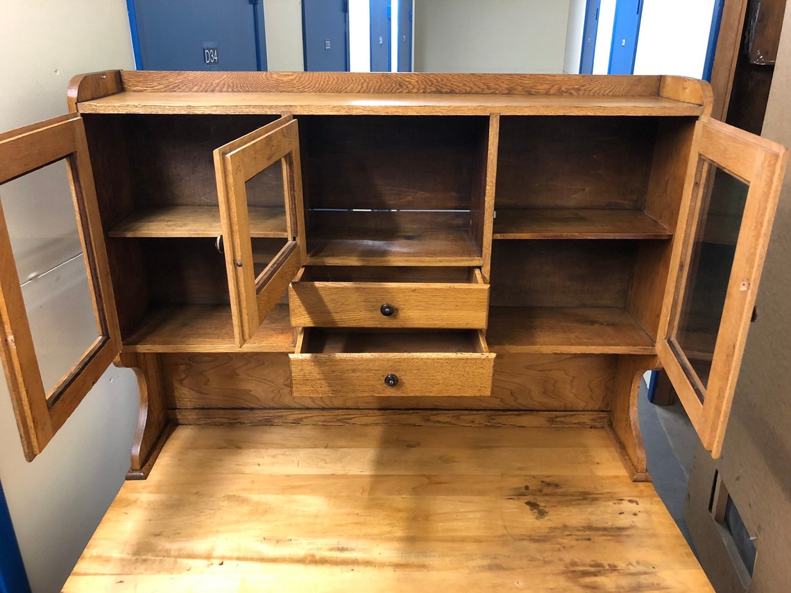 Antique oak bakers possum belly kitchen cupboard Etsy