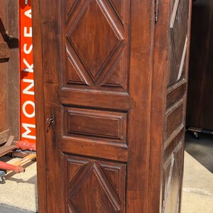 French Provincial Louis XIII Style Carved Walnut Bonnetiere late 19th c 80.75x34.5x28 Shipping is not free