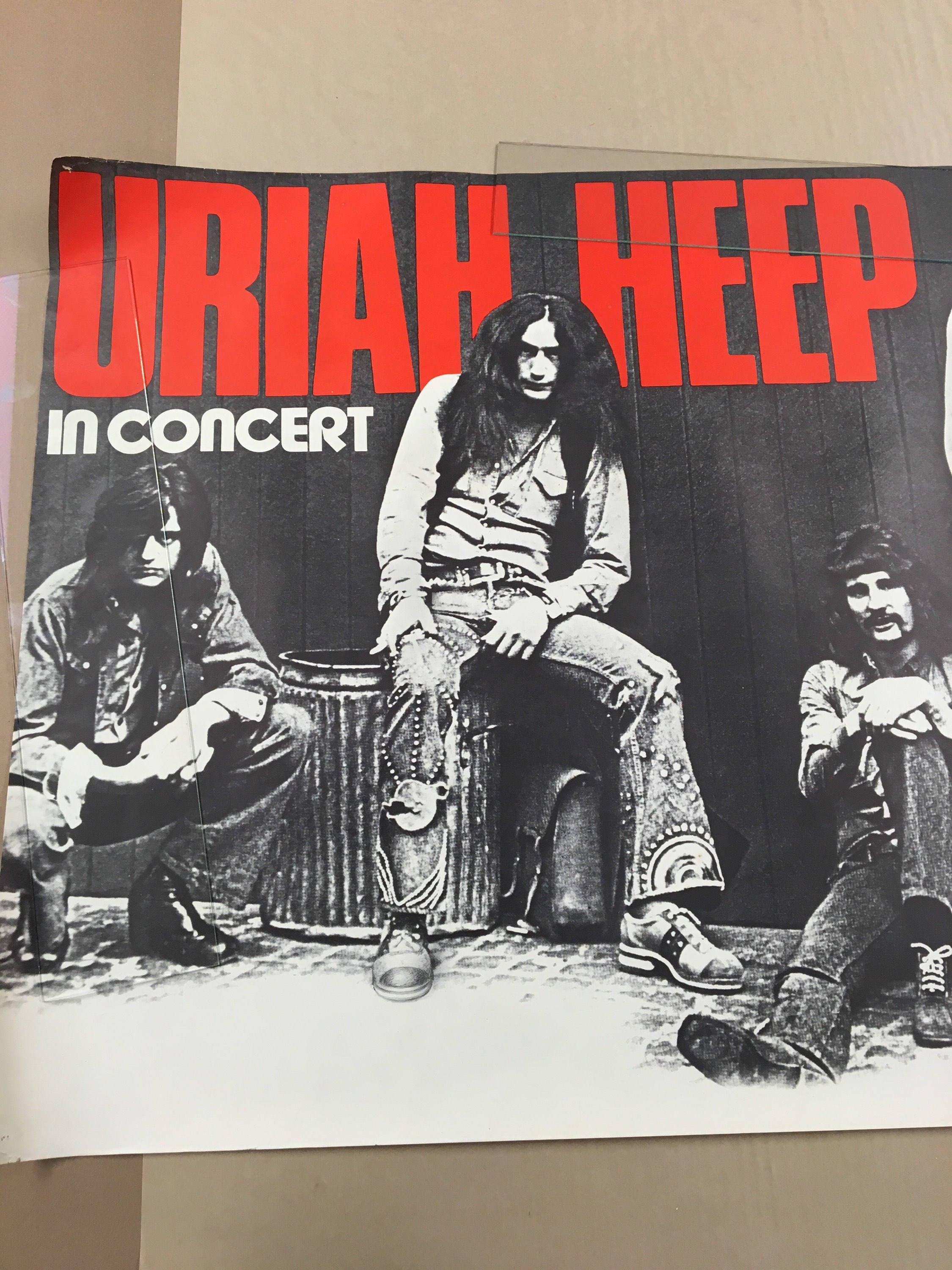 Vintage Original Uriah Heep Concert Music Poster C1970-74 Size 23