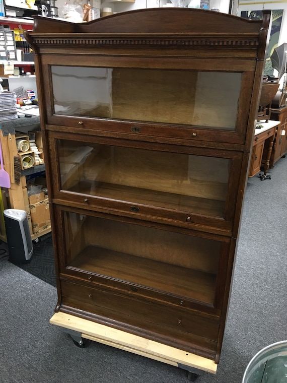 Antique Solid Oak English Barrister Stacking Bookcase Etsy