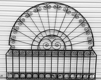 antique New York architectural wrought iron transom 62.5w52.5hx.75 shipping is not free