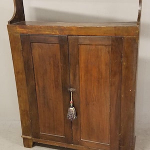Primitive Crock Cupboard Cabinet 3 Fixed Shelves Solid 48w13d54h67h Shipping is Not Free