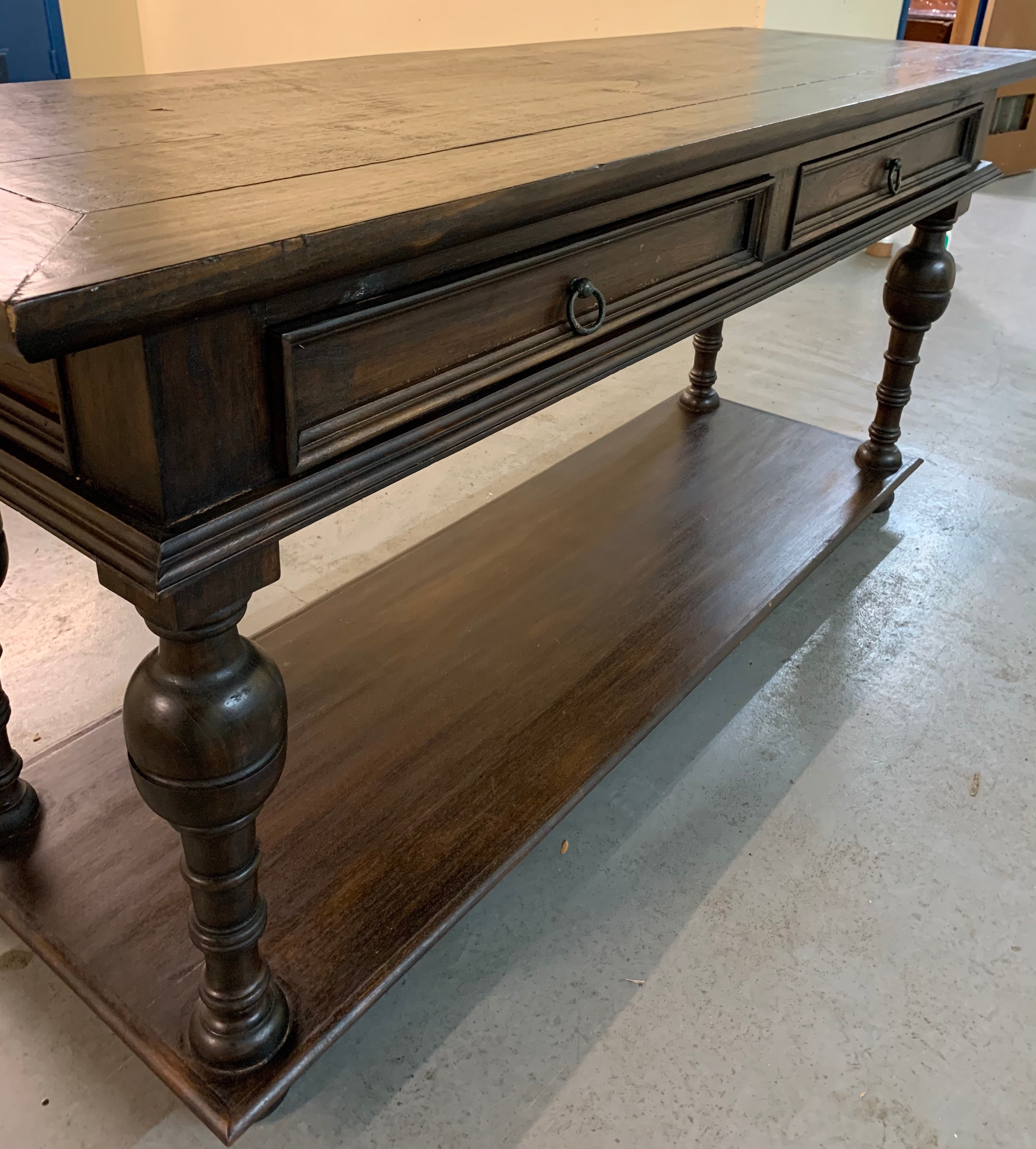 Antique English Jacobean Oak Console Side Table Server 2 Antique English Jacobean Oak Console Side Table Server 2