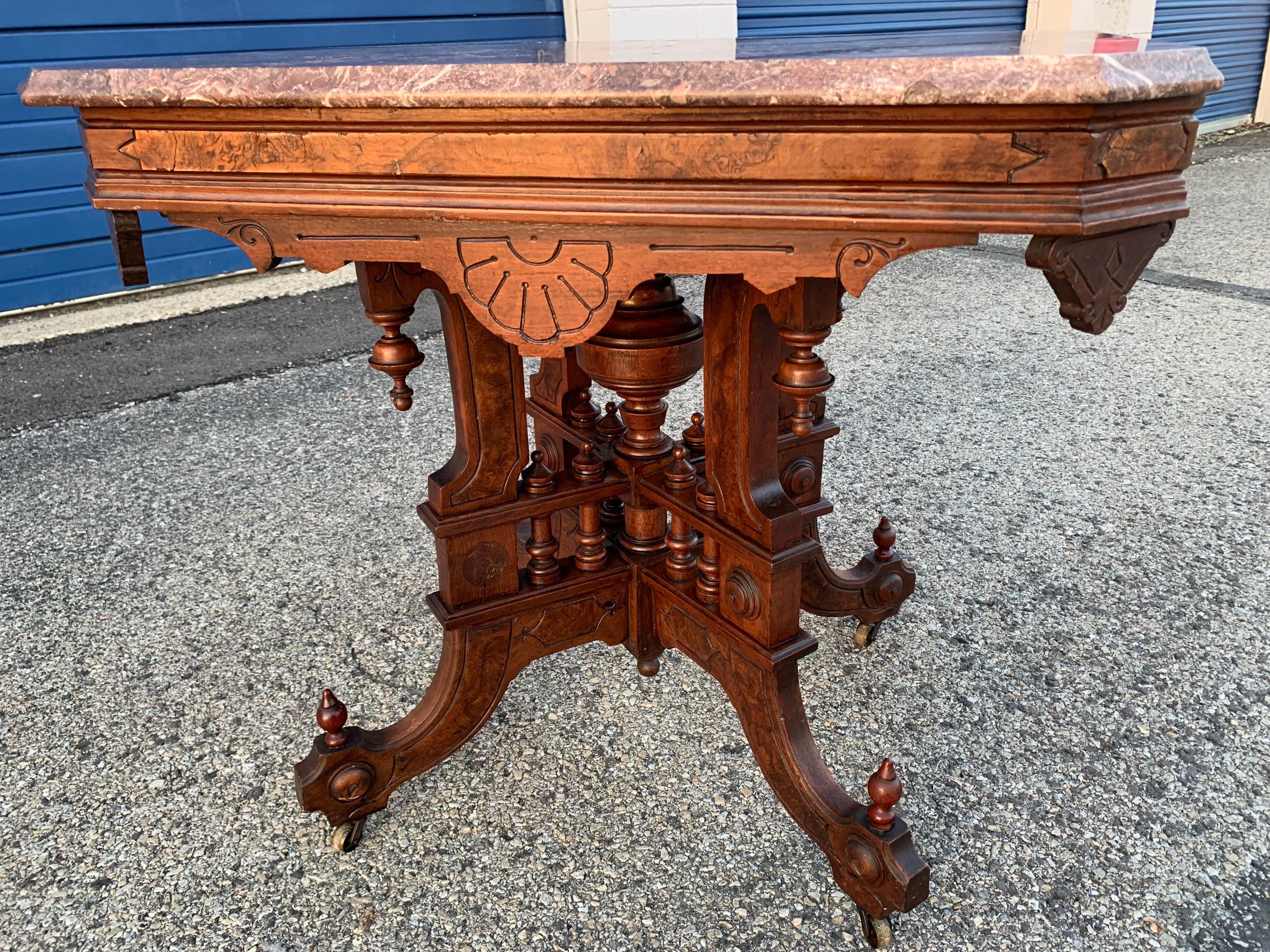 Antique Marble Top Parlor Table