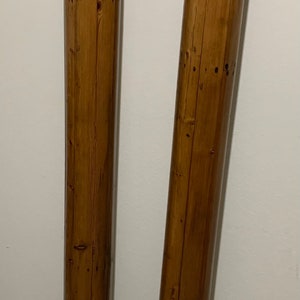 two antique New England pine columns pillars on 11x11 bases 7&quot;x84.5h Shipping is not free