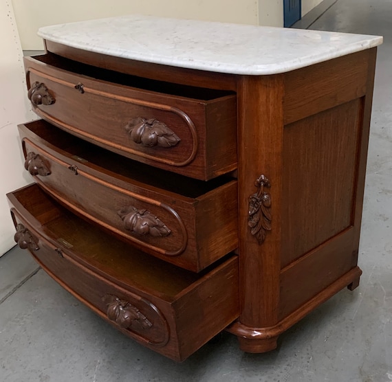 Antique marble top 3 drawer dresser deals