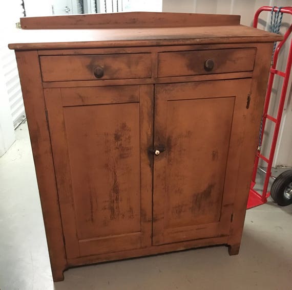 Beautiful Primitive Cinnamon Color Jelly Cabinet Kitchen Etsy