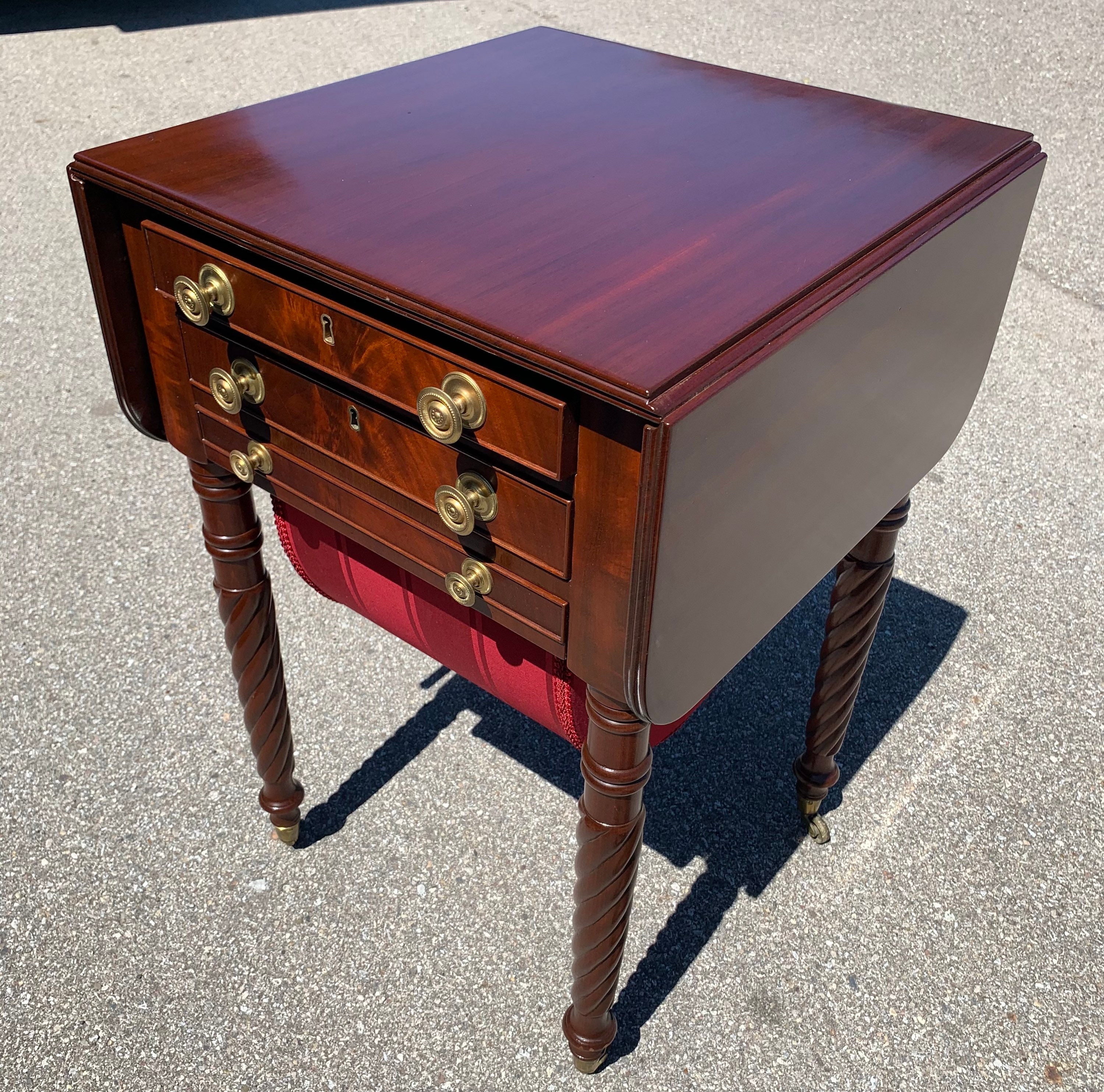 Antique drop leaf sewing table discount