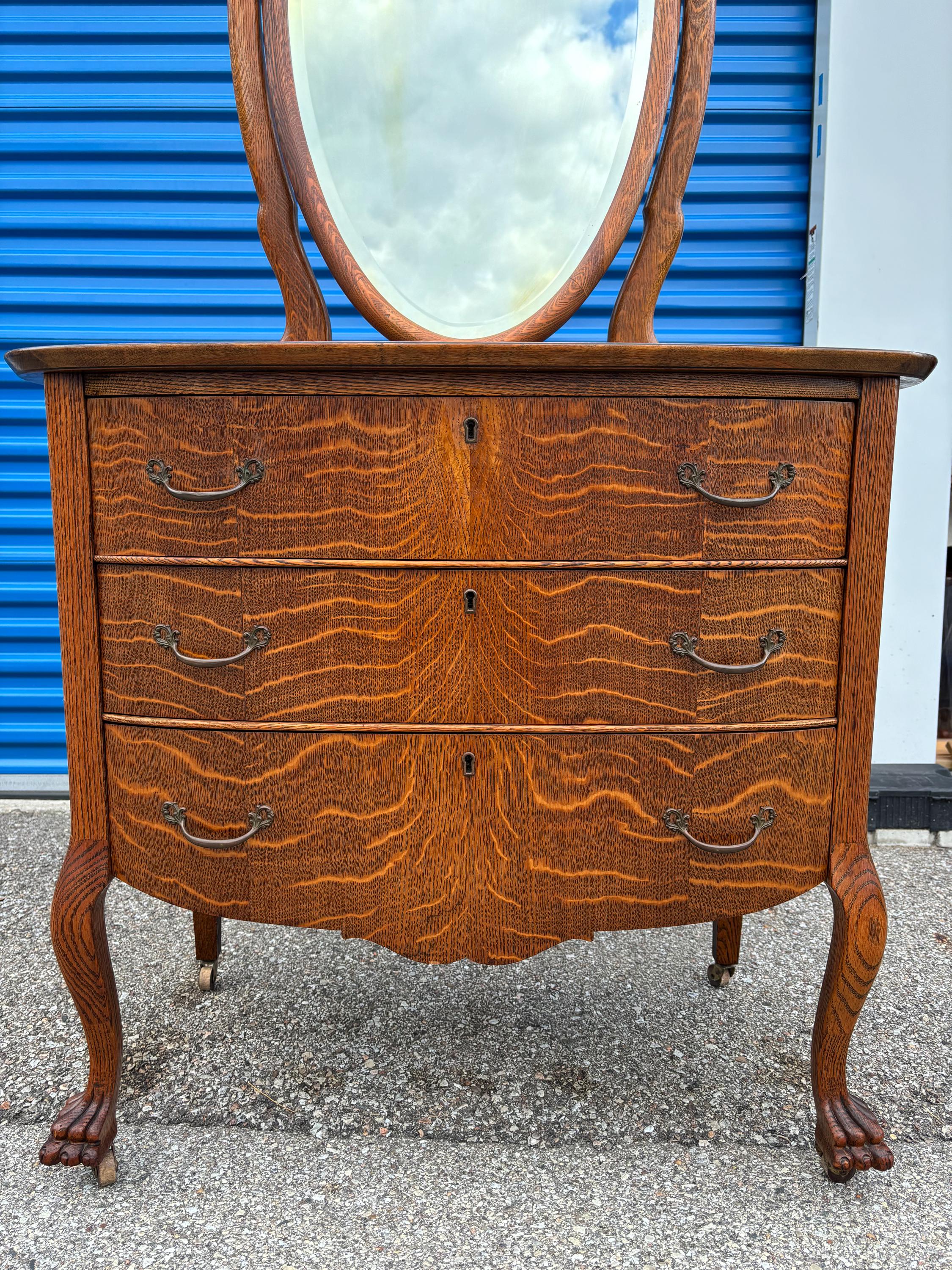 strapless open back dress Antique Tiger Oak Two Over One Princess Dresser