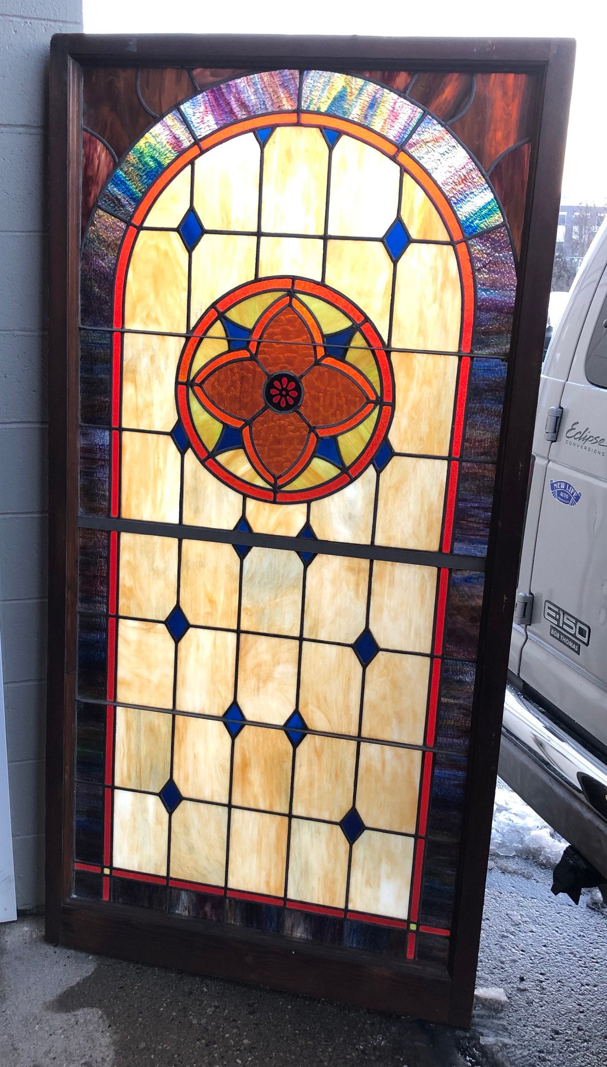 2 Antique Stained Glass Windows Perfect Condition Od Etsy Norway