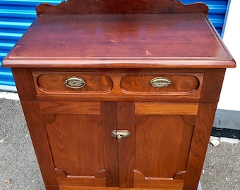 Antique Victorian Walnut wash stand scalloped base 27.5W17D35h Shipping is not free