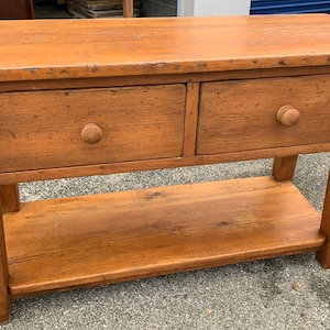 Beautiful 19th c Primitive hardwood New England Side table 18D48W31H Shipping is not free