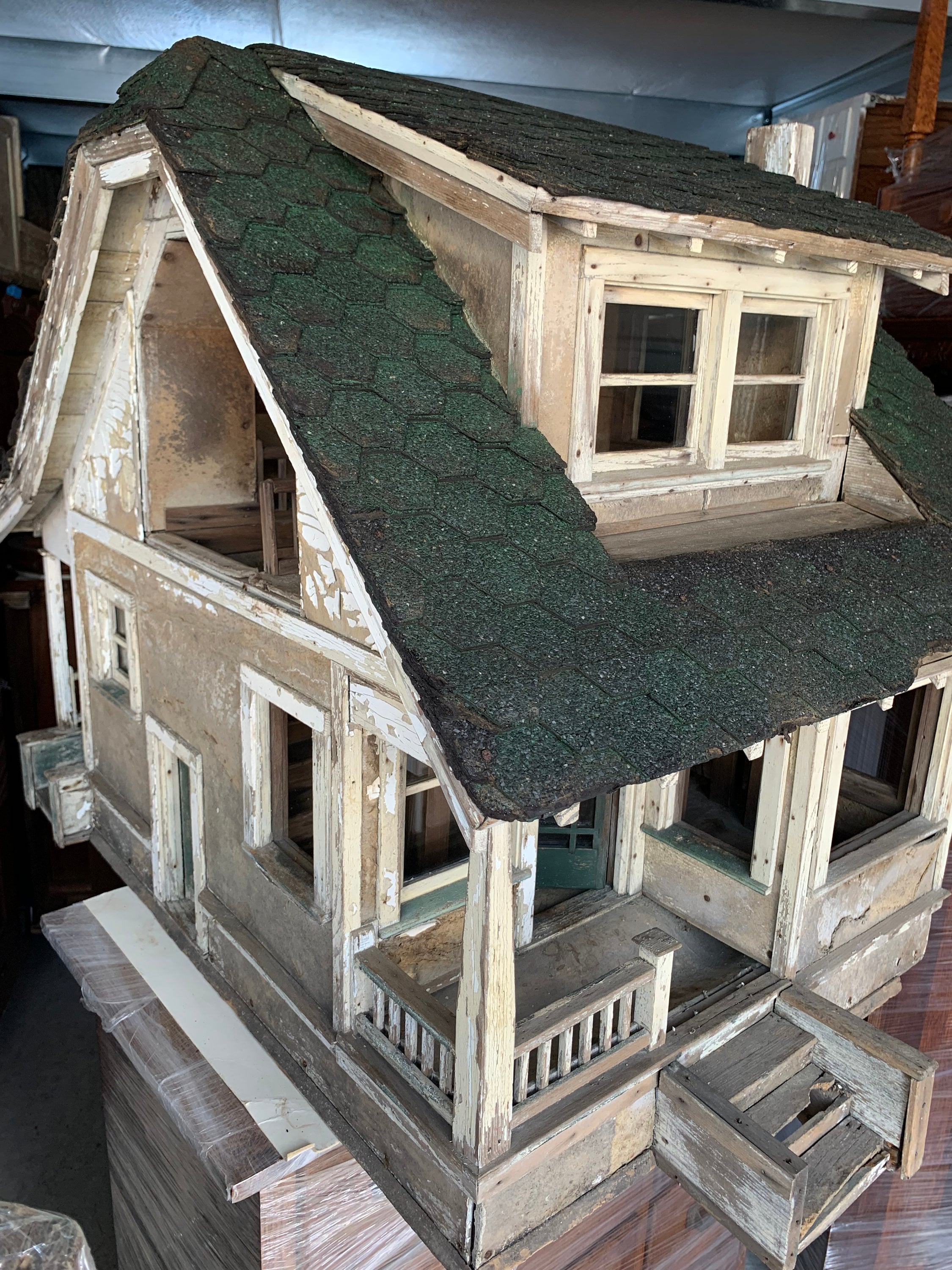 Rustic Model House Beautiful Monumental Antique Primitive Model House 31d41w33h Shipping ...