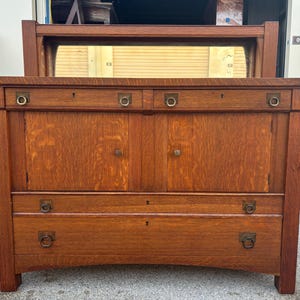 Mission Oak arts and crafts sideboard server four drawers original hardware 53w21d38h51h shipping is not free