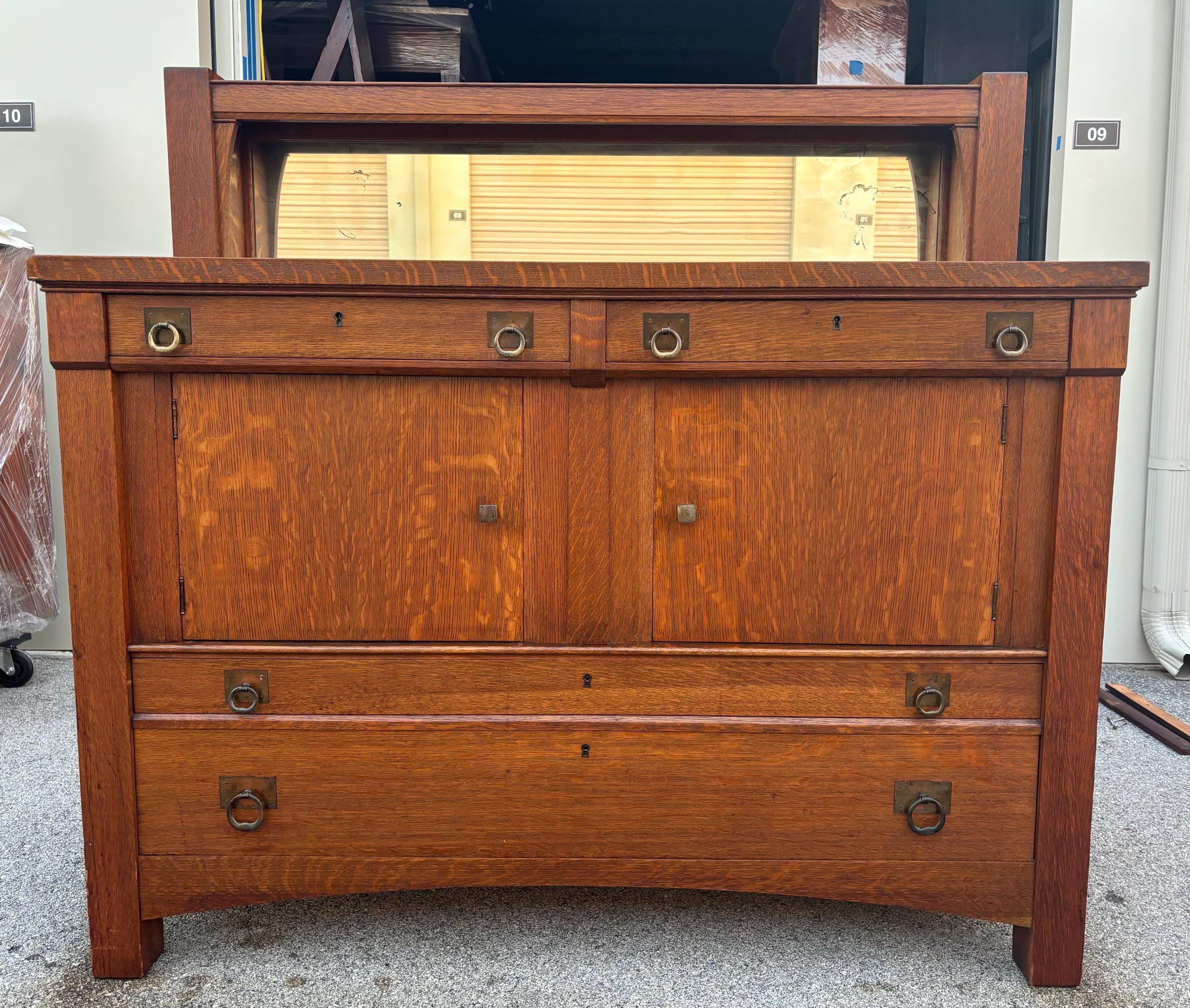 Mission Oak Arts and Crafts Sideboard Server Four Drawers Original