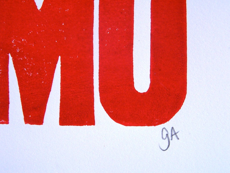 Te Amo Means I Love You Red Letterpress 8x10 Typography Etsy