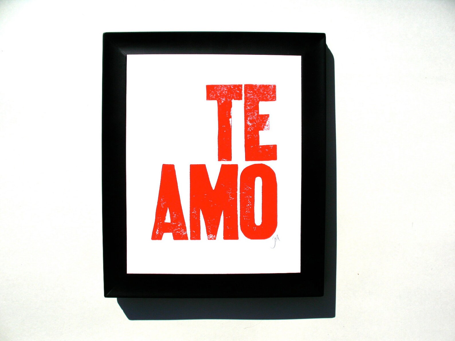 Te Amo Means I Love You Red Letterpress 8x10 Typography Etsy