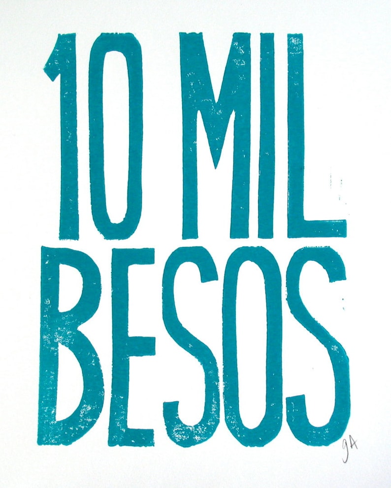 10 Mil Besos Ten Thousand Kisses in Spanish Spanish Etsy
