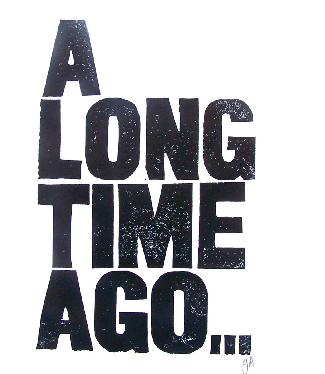 A long time ago Black 8x10 linocut letterpress print Star | Etsy