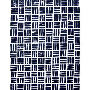 Minimal geometric squares in black - Hand-printed block print linocut 8x10 - Abstract art poster - Minimal gallery wall art - Relief print