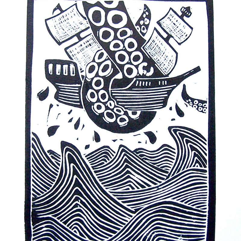 Kraken Print - Etsy