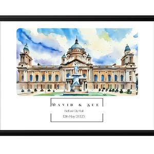 Personalised Wedding Venue Print |Wedding Day| Bride and Groom | Framed or Unframed | Unique Wedding Gift| Bride to be | Wedding Day Gift