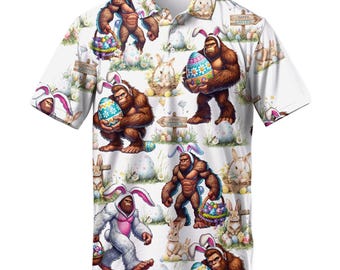 Grappig Bigfoot-poloshirt Pasen - Vintage Sasquatch Golf Apparel