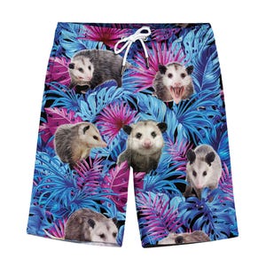 Grappige tropische opossum Hawaiiaanse shorts voor mannen Possum tropische herenshorts Herenshorts