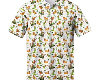 Polo para papá perro salchicha, polo de golfista perro salchicha para hombre, polos coloridos para vacaciones de verano