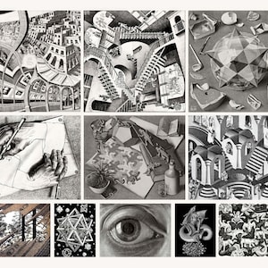M.C. Escher, 20 impressions emblématiques - illusions impossibles, téléchargements numériques