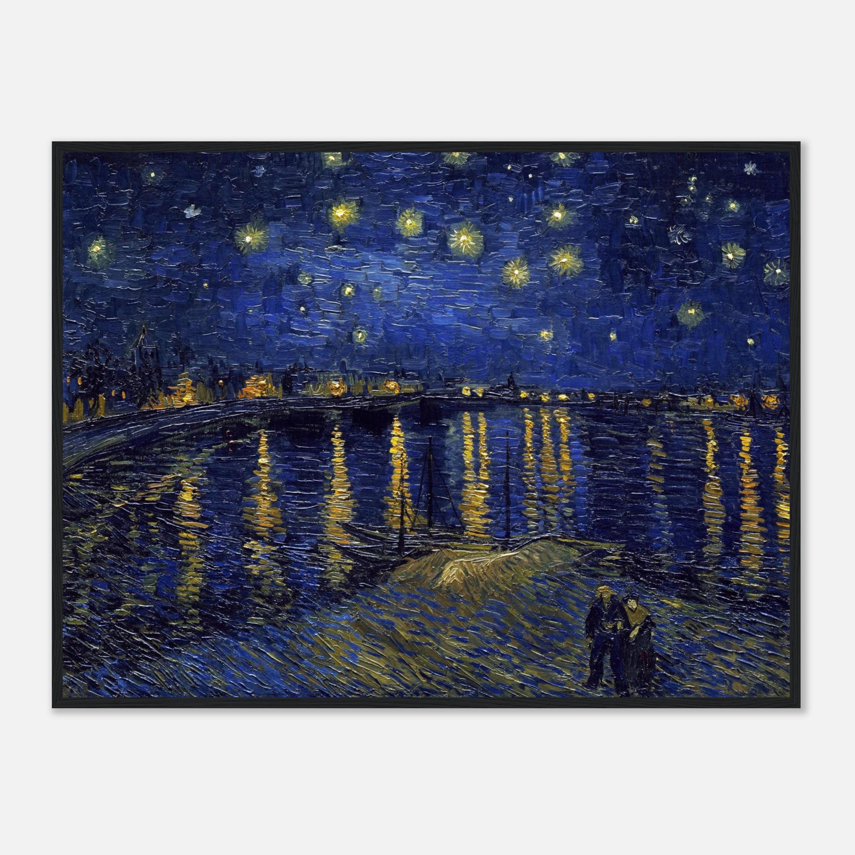 ゴッホの「ローヌ川の星月夜」版画：額装されたポスト印象派の作品