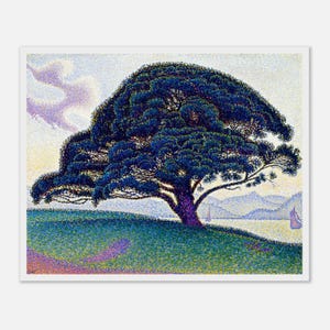Paul Signac Pointillism Print: The Bonaventure Pine, Framed French Art