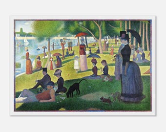 スーラのアートプリント：日曜の午後、点描主義、新印象派 - 額装
