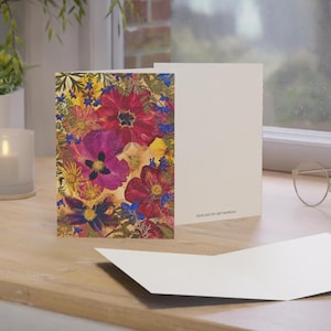 Fantaisie florale, pivoine, tulipe et rose - carte de voeux premium - inspiration fleurs séchées - cadeau pour elle - carte postale de style bohème - cadeau ukrainien