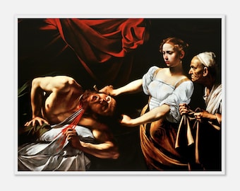 Caravaggio Judith Beheading Holofernes Art Print: Baroque Religious Painting, Wooden Frame Option
