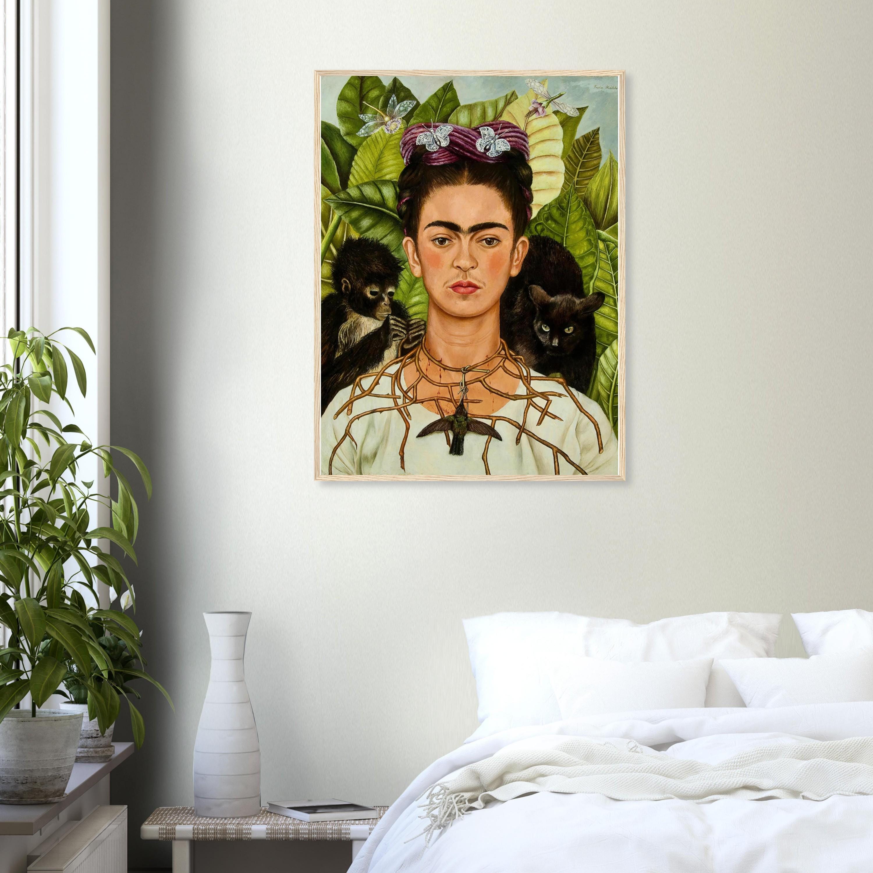 Frida Kahlo Self-portrait Art Print: Thorn Necklace, Hummingbird ...
