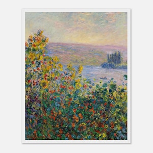 Monet Flower Beds Print: Impressionist Floral Landscape Art